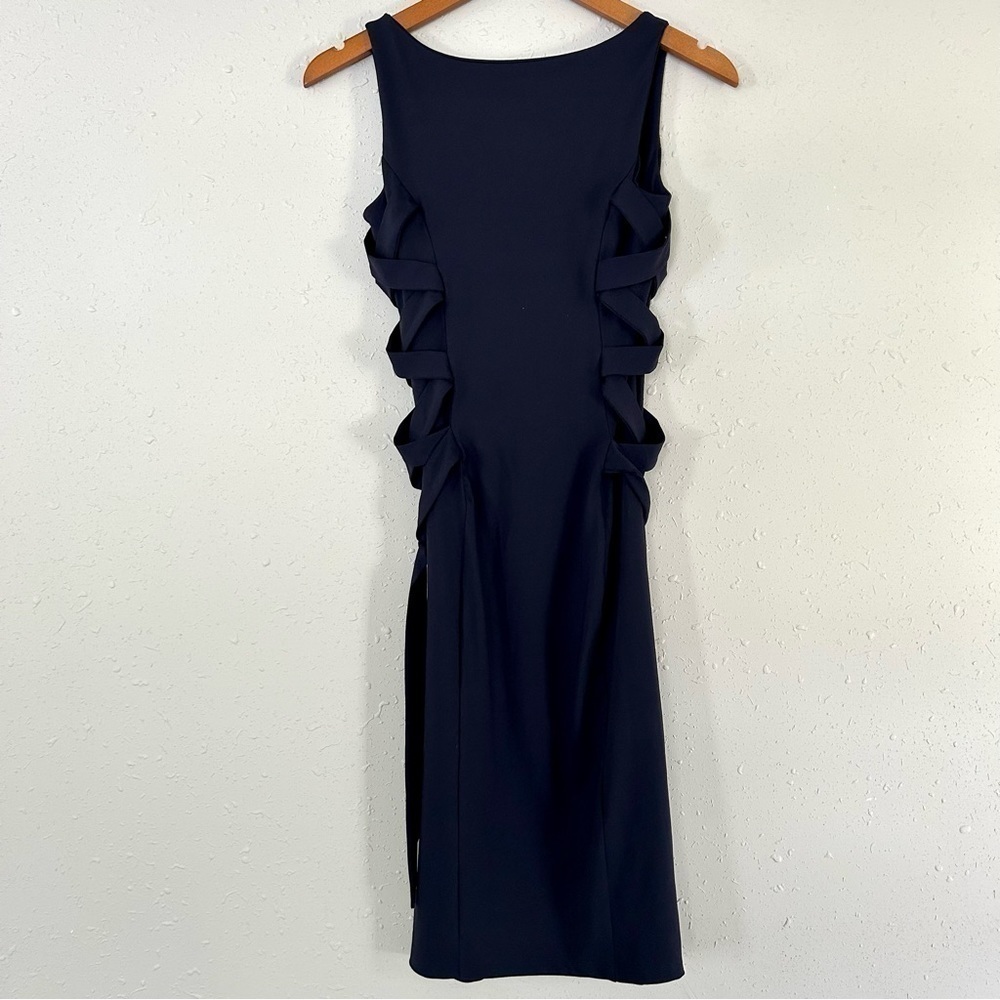 Susana Monaco Revolve Navy Blue Sleeveless Scoop Neck Side Strap Dress XS - Picture 4 of 10